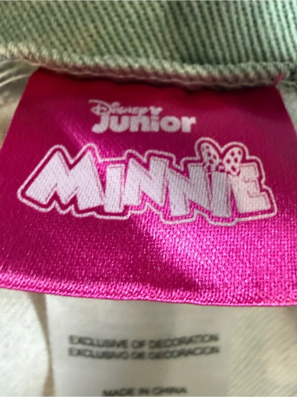 Disney Junior Minnie Mouse Pink-Accent Green Overall Dress for Kids Sz 3T